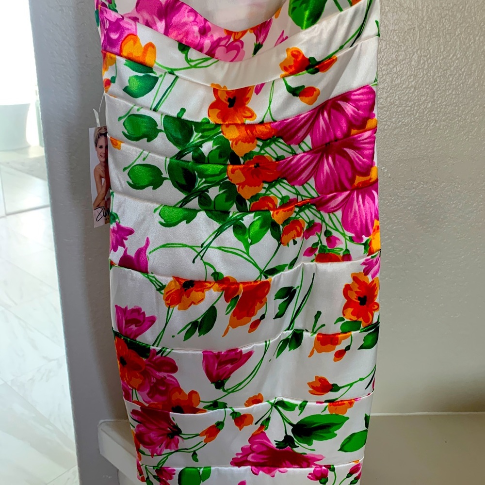 Strapless Floral Dress